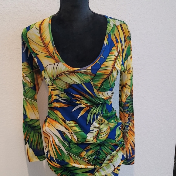 Fashion nova Tropical Print Coverup Dress (M) - Picture 3 of 14